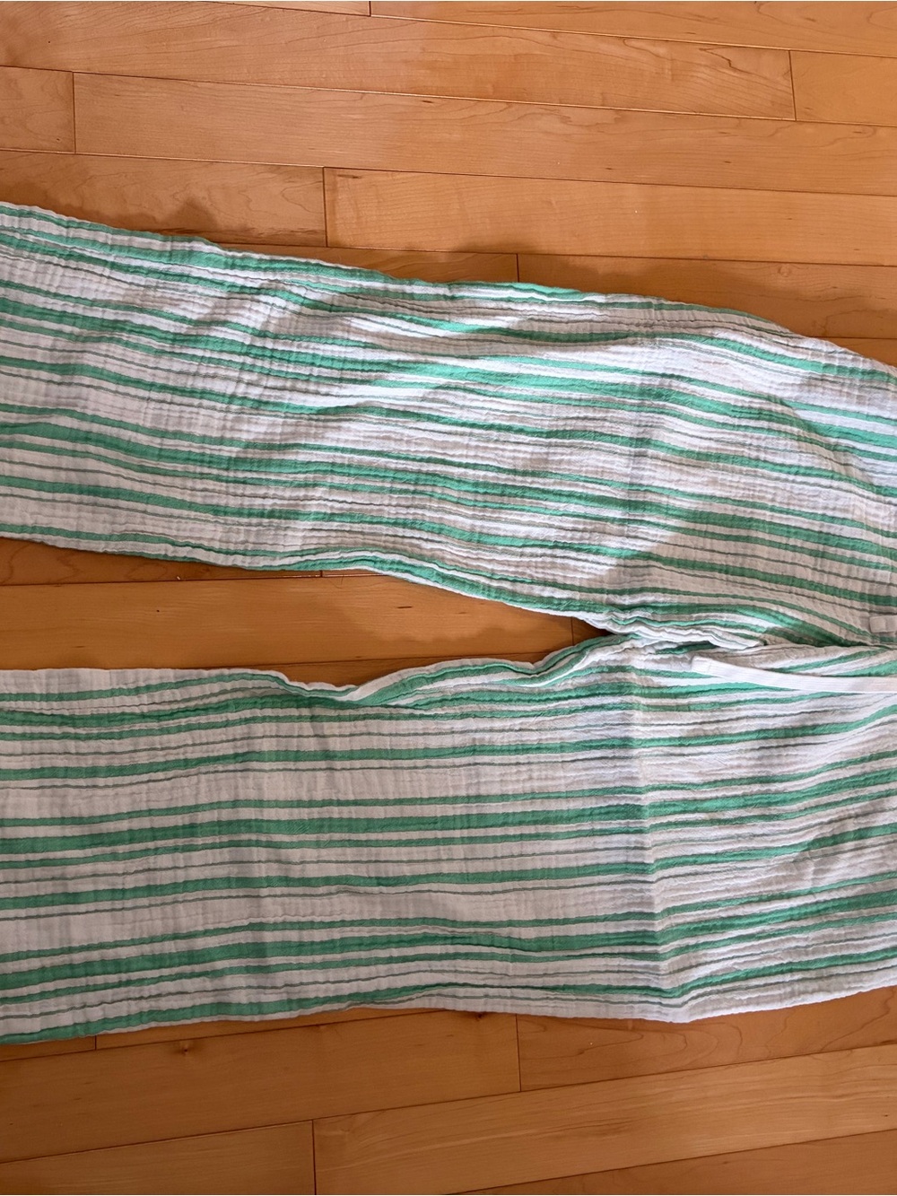 Aritzia Little Moon Striped Pants in White and Mint